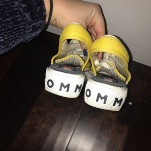 Yellow Tommy Hilfiger cut out tennis shoes